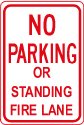 No Parking Fire Lane Or Standing